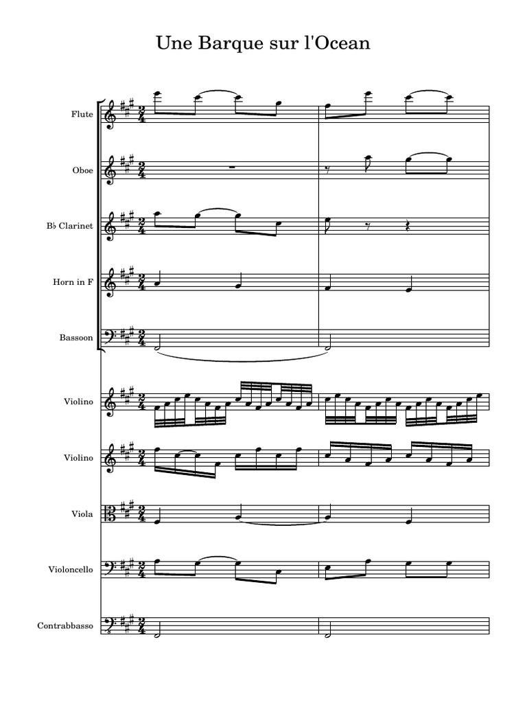 Une Barque Sur L'ocean PDF Baroque Music Aerophones