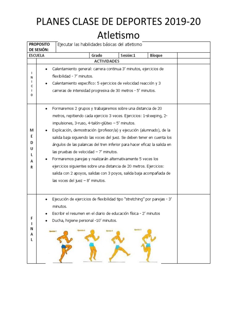 Clase de Atletismo | PDF | Deporte del atletismo | Corriendo