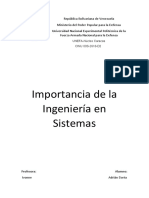 Importancia de La Ingenieria en Sistemas