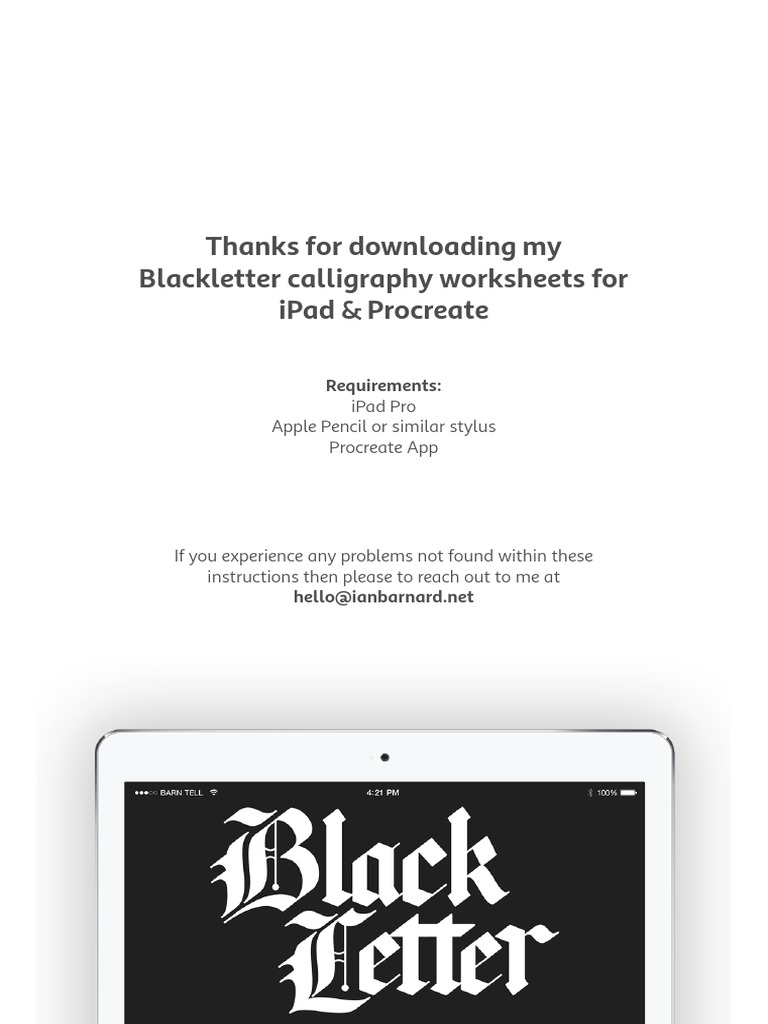 Blackletter Calligraphy Worksheets for iPad | PDF | I Pad | Software