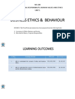 Business Ethics & Behaviour: MS-208 Corporate Social Responsibility, Human Values and Ethics Unit 1