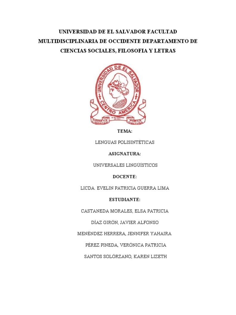 Lenguas Polisintéticas PDF Verbo Tipología Lingüística