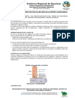 Especificaciones Tecnicas de SANITARIAS