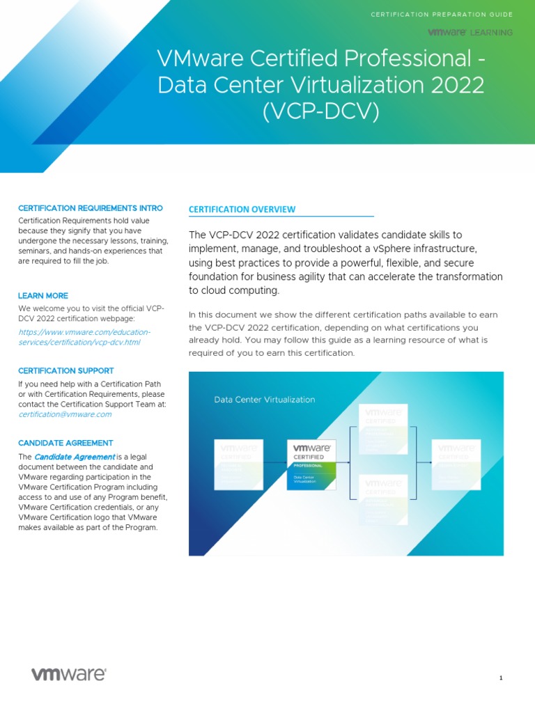 VMW VCP DCV Certification Preparation Guide PDF Certification Test (Assessment)