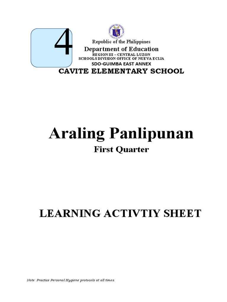 A.P. Learning Activity Sheet | PDF