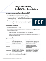 Epidemiological Studies Treatment of CVDs Drug Trials