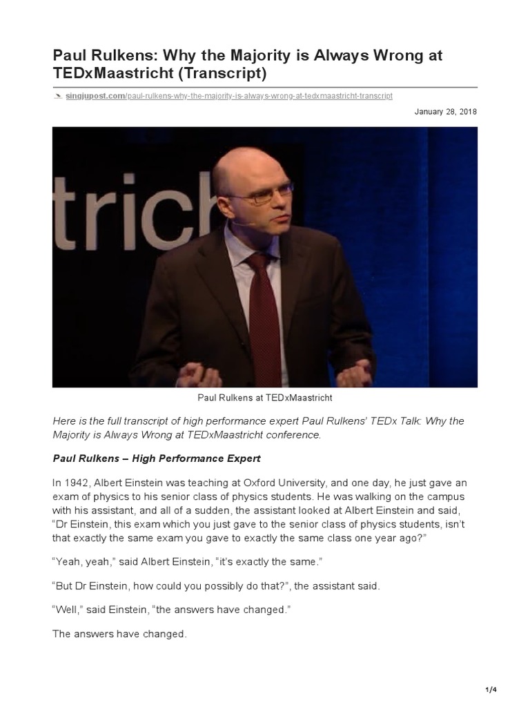 Paul Rulkens Why The Majority Is Always Wrong at TEDxMaastricht