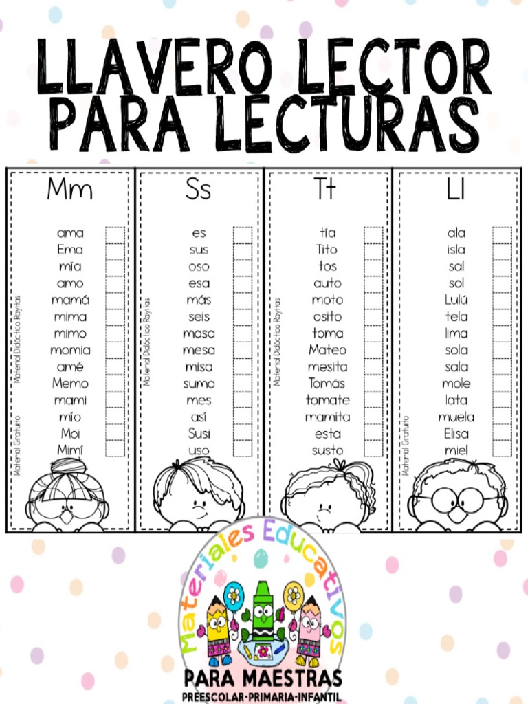 Llavero Lector para Trabajar Fluidez Lectora Recopilado Por Materiales ...