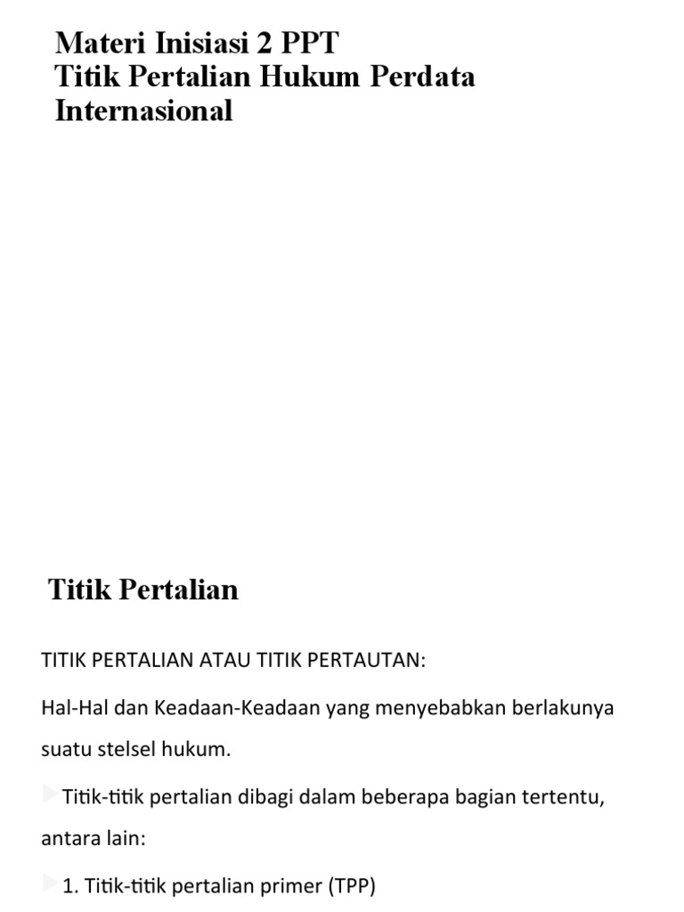 Titik Pertalian dalam Hukum Perdata | PDF