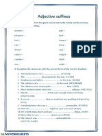 Adjective Suffixes: 1. Make Adjectives From The Given Nouns and Verbs. Some Words Can Have More Than One Adjective