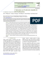 Impact of Seawater Intrusion On Freshwater Quality in Coastal Area of South Kalimantan