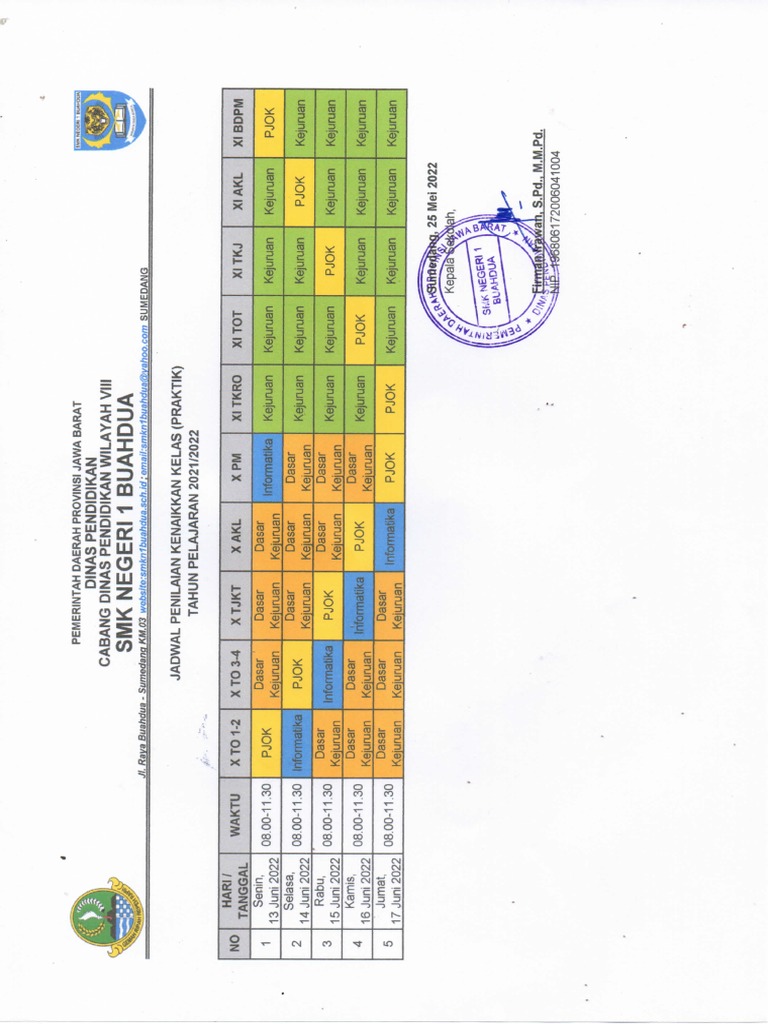 Contoh Jadwal Ujian Praktik Pdf