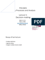 POL5601 Policy Processes and Analysis: Decision-Making