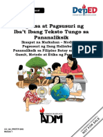 PPIITTP - Q4 - M1 - Pagsusuri NG Ilang Halimbawang Pananaliksik Sa Filipino Batay Sa Layunin Gamit Metodo at Etika NG Pananaliksik - v2