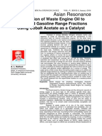 Conversion of Waste Engine Oil To Diesel and Gasoline Range Fractions Using Cobalt Acetate As A Catalyst