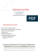 Introduction To COA: Dr. Utpal Barman