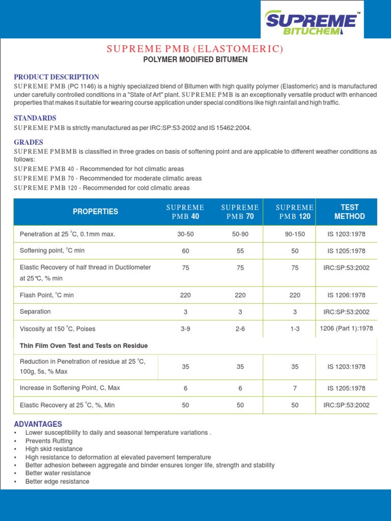Polymermoddifiedbitumen PMB | PDF | Asphalt | Road Surface