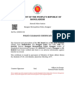 Government of The People'S Republic of Bangladesh: Police Clearance Certificate