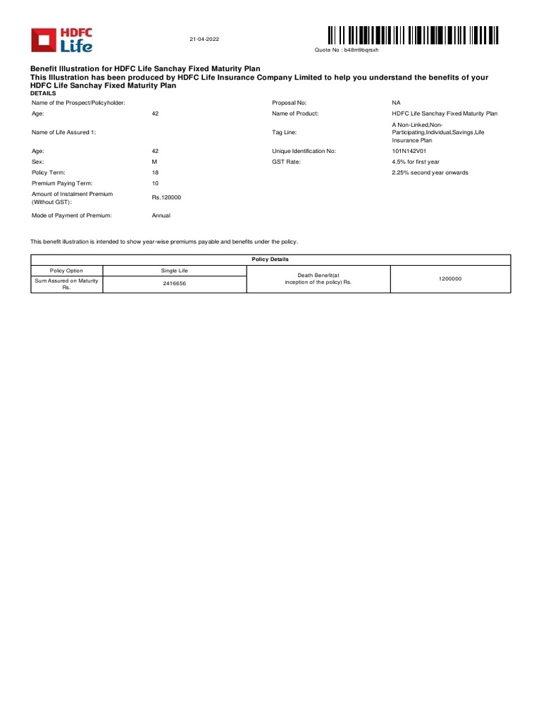 Optimizing Savings Through Life Insurance A Benefit Illustration for the HDFC Life Sanchay