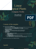 Linear Tropical Plants Company Profile by Slidesgo