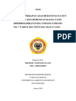 Korelasi Penerapan Asas Hukum Pacta Sun Servanda Dan Hubungan Kausa Yang Diperbolehkan Pada Undang-Undang No. 7 Tahun 2011 Tentang Mata Uang