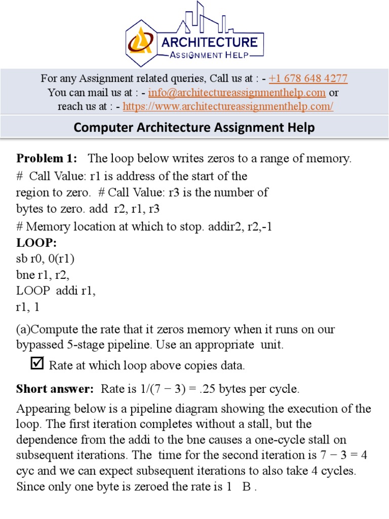 computer architecture assignment help