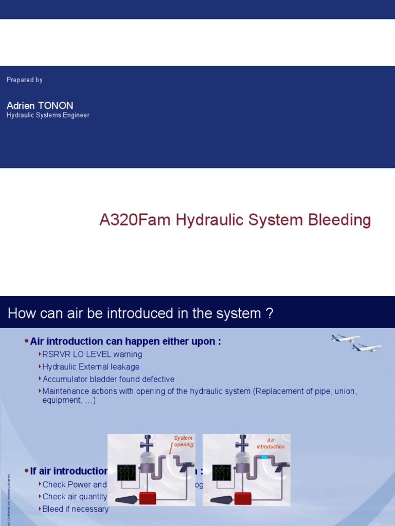 A320 Hydraulic Bleeding PDF Chemical Engineering Mechanical