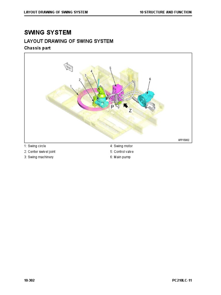 Excavator Swing System Overview | PDF | Valve | Brake