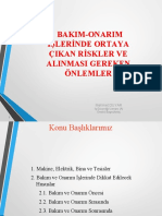 Bakim-Onarim İşlerinde Ortaya Çikan Riskler Ve Alinmasi Gereken Önlemler