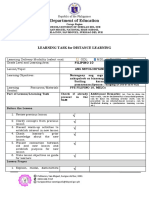 Department of Education: Learning Task For Distance Learning