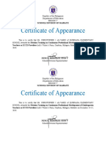 Certificate of Appearance Template