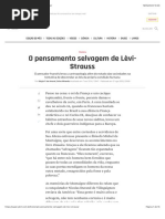 O Pensamento Selvagem de Lèvi-Strauss