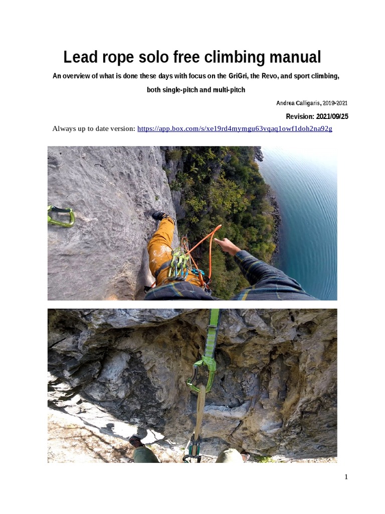 Lead Rope Solo Free Climbing PDF Knot Outdoor Recreation