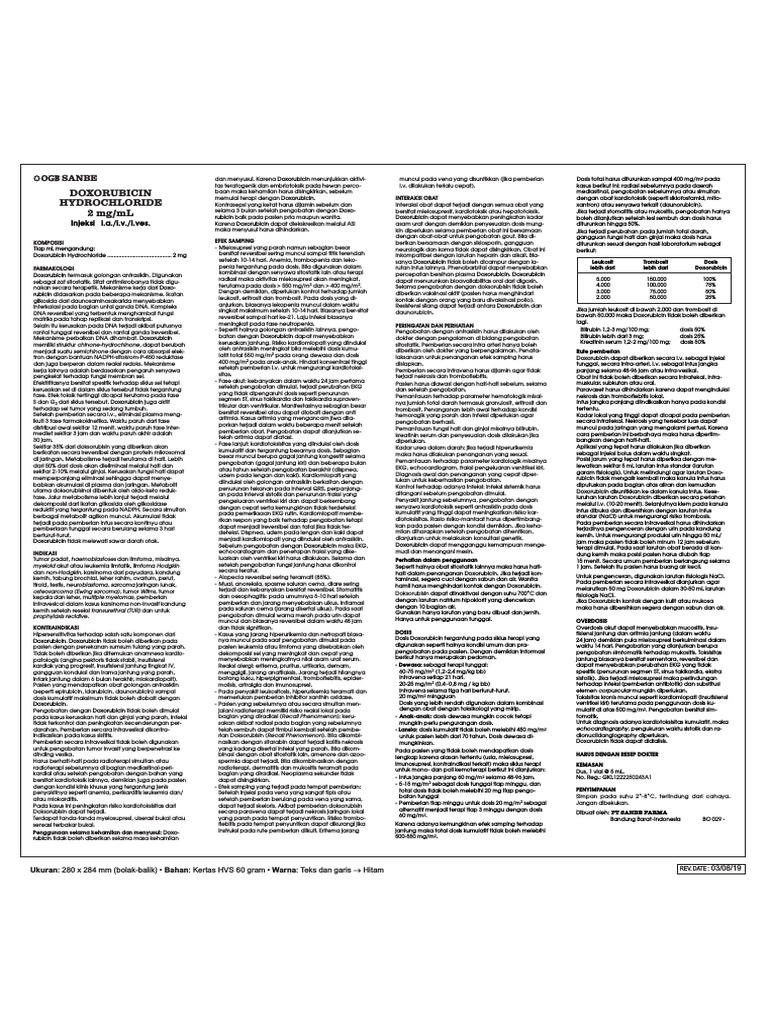 DOXORUBICIN HCL Inj Vial 25 ML (Insert) | PDF