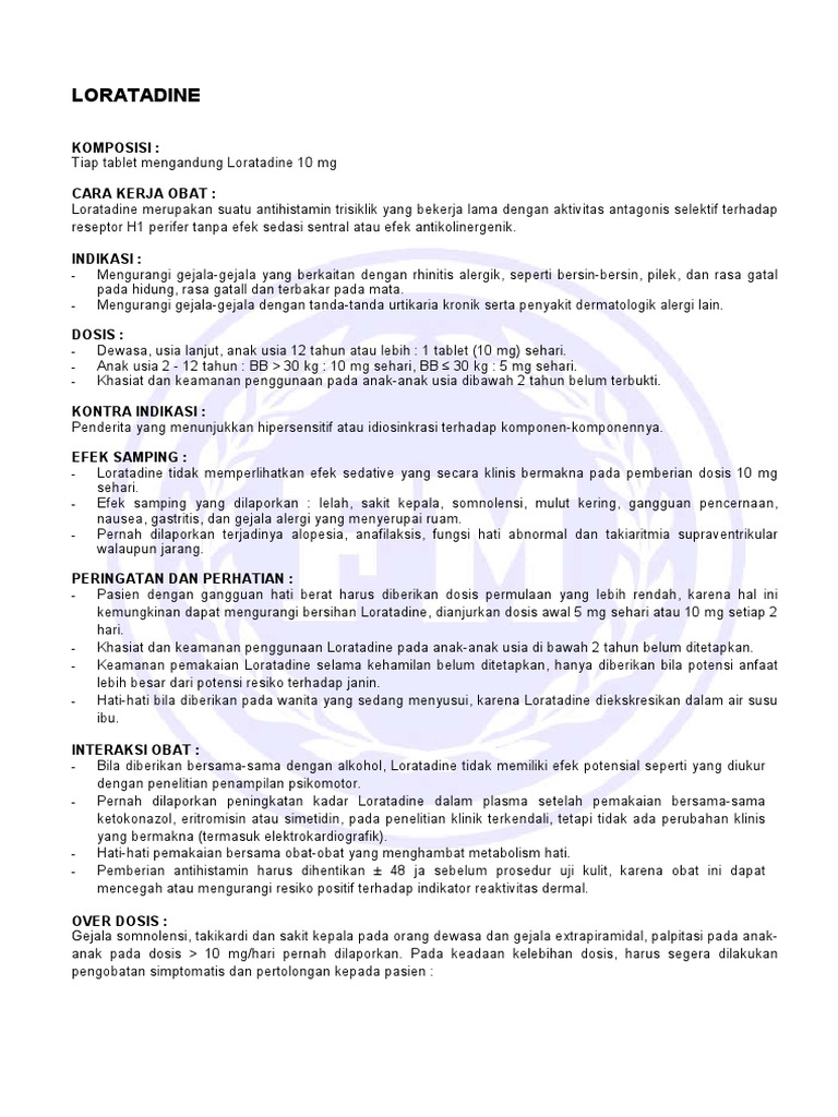 Panduan Loratadine untuk Pasien | PDF | Kesehatan Holistik