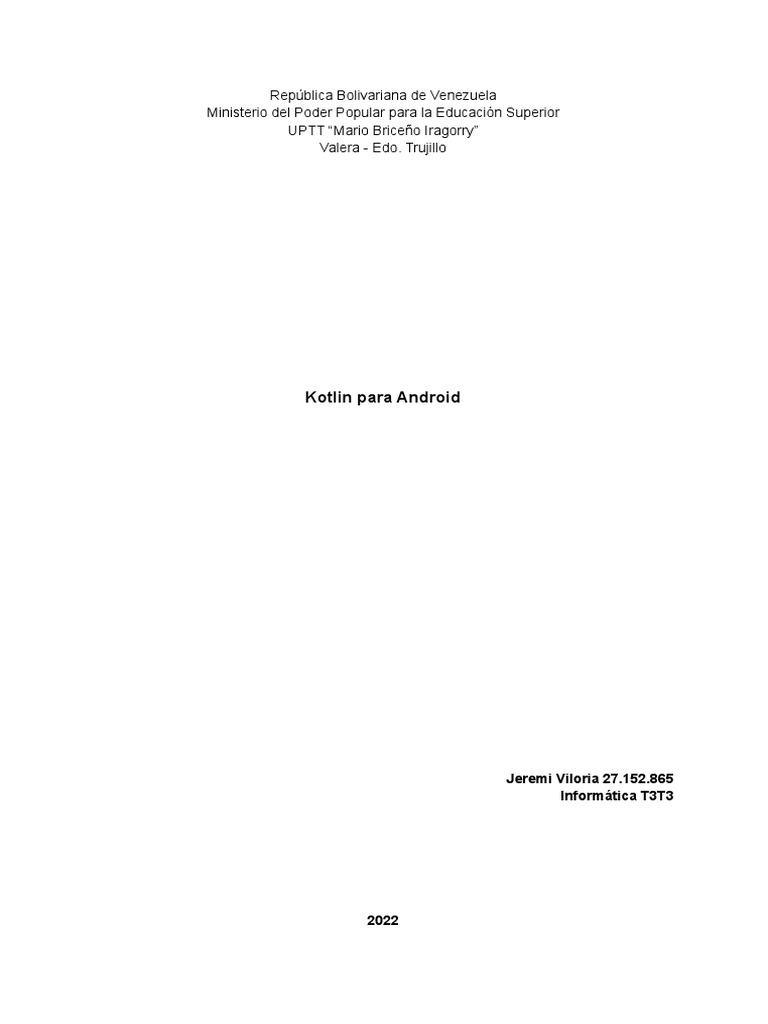 Kotlin: Ventajas y Uso en Android | PDF | Java (lenguaje de ...