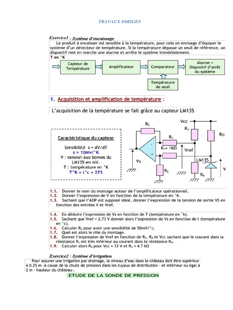 TD Capteurs et Chaîne de Mesure 2021/2022 | PDF | Amplificateur ...