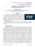 Comparative Functional Analysis of Synonyms in The English and Uzbek Language