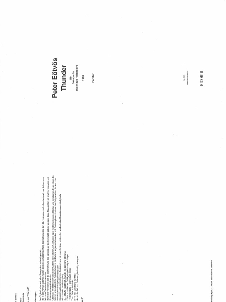 Eötvös, Peter Thunder PDF