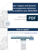 Master's Degree and Doctoral Degree Programme Admission For The Academic Year 2022/2023