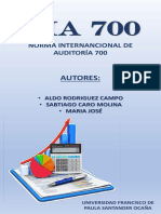 NIA 700: Norma internacional de auditoría sobre la opinión del auditor en la auditoría de estados financieros