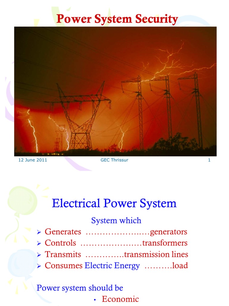 Power System S8 - Power System Security | PDF | Electric Power System ...
