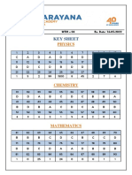 Key Sheet: Physics