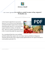 Continutul Redus in Pesticide Al Alimentelor Organice, Motiv Suficient de Cumparare? Probabil Nu. - Scientific American Blog