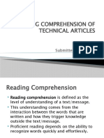 Reading Comprehensions of Technical Articles
