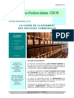 Fiche18 Cadre Classement Archives 1926