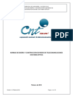 Cnt_2012v1 - Normas de Diseño y Construccion de Redes de Telecomunicaciones Con Fibra Optica