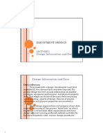 Equipment Design: Design Information and Data