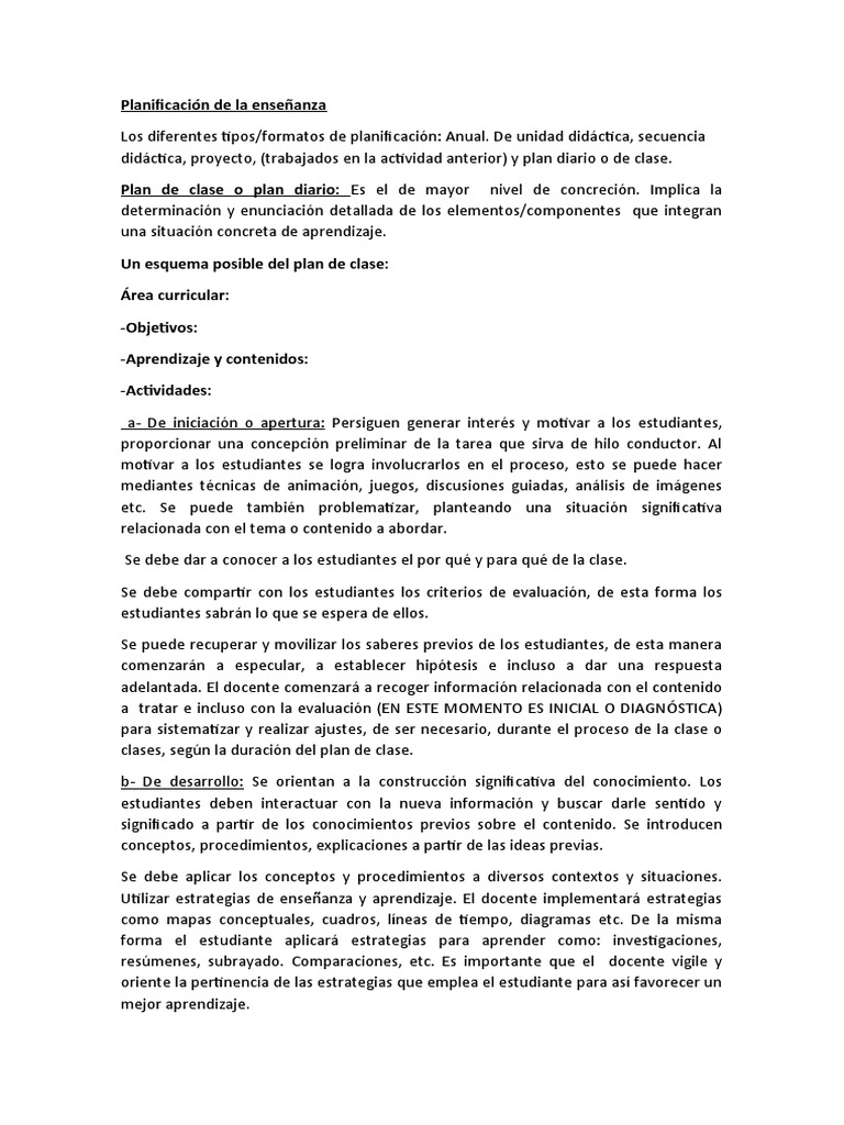 Guía para la Planificación de Clases | PDF | Evaluación | Aprendizaje