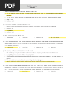 Specialized Industries Final Exam